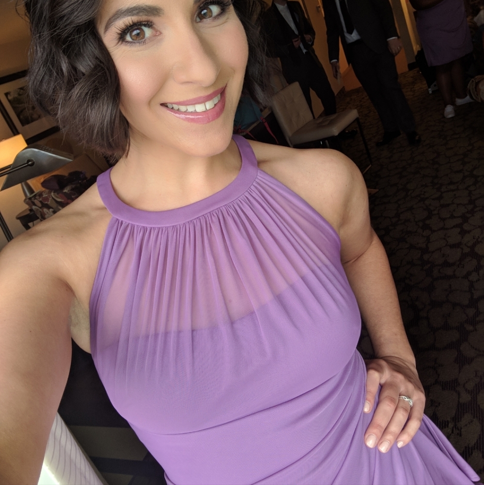 Elegant Purple Halter Dress